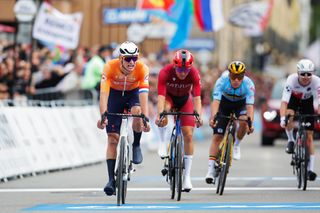 Van der Poel beat Latvia's Toms Skujins to third in the World Championships road race