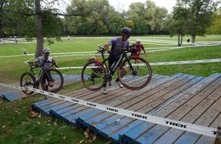 Andrew Strohmeyer on his way to victory at 2024 Rochester Cyclocross