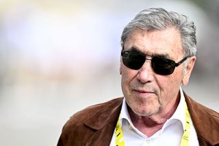 Former Belgian cyclist Eddy Merckx pictured after stage 19 of the Tour de France cycling race from MoiransenMontagne to Poligny 1728 km France Friday 21 July 2023 This years Tour de France takes place from 01 to 23 July 2023 BELGA PHOTO JASPER JACOBS Photo by JASPER JACOBS BELGA MAG Belga via AFP Photo by JASPER JACOBSBELGA MAGAFP via Getty Images