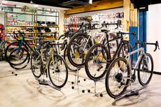 A selection of Specialized bikes om display in a bike shop